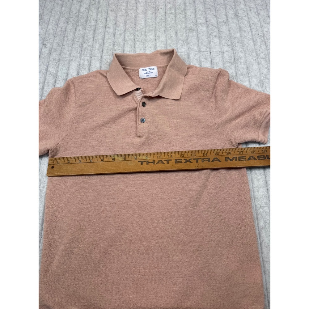 AND Z Cool Touch Knit Polo Shirt Mens 95 Quick Dry Short Sleeve Sweater - Picture 3 of 5